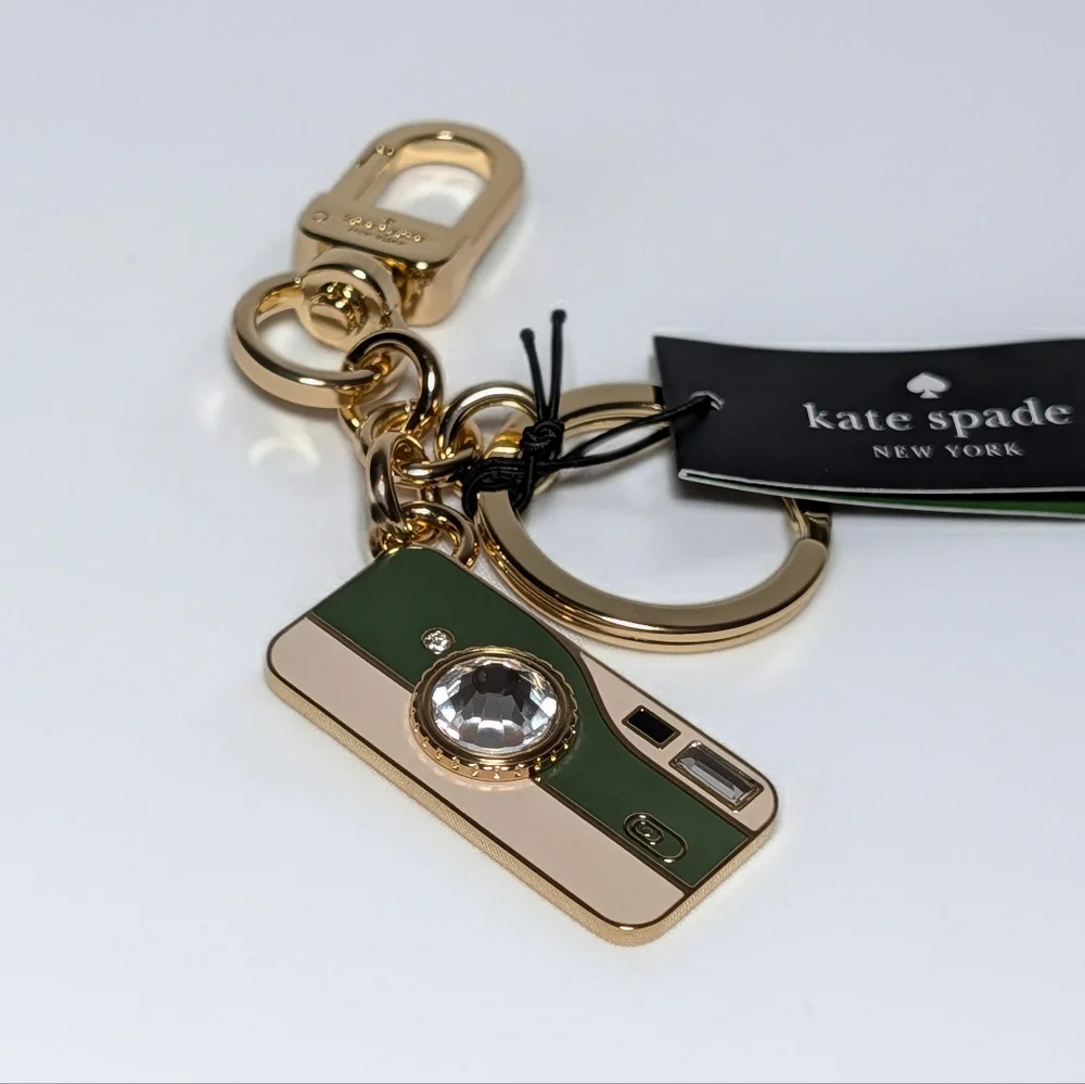 ✨ Kate Spade New York Camera Keychain / Bag Charm – Gold Tone